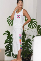 Calça Pantacourt Branca SunFlowers