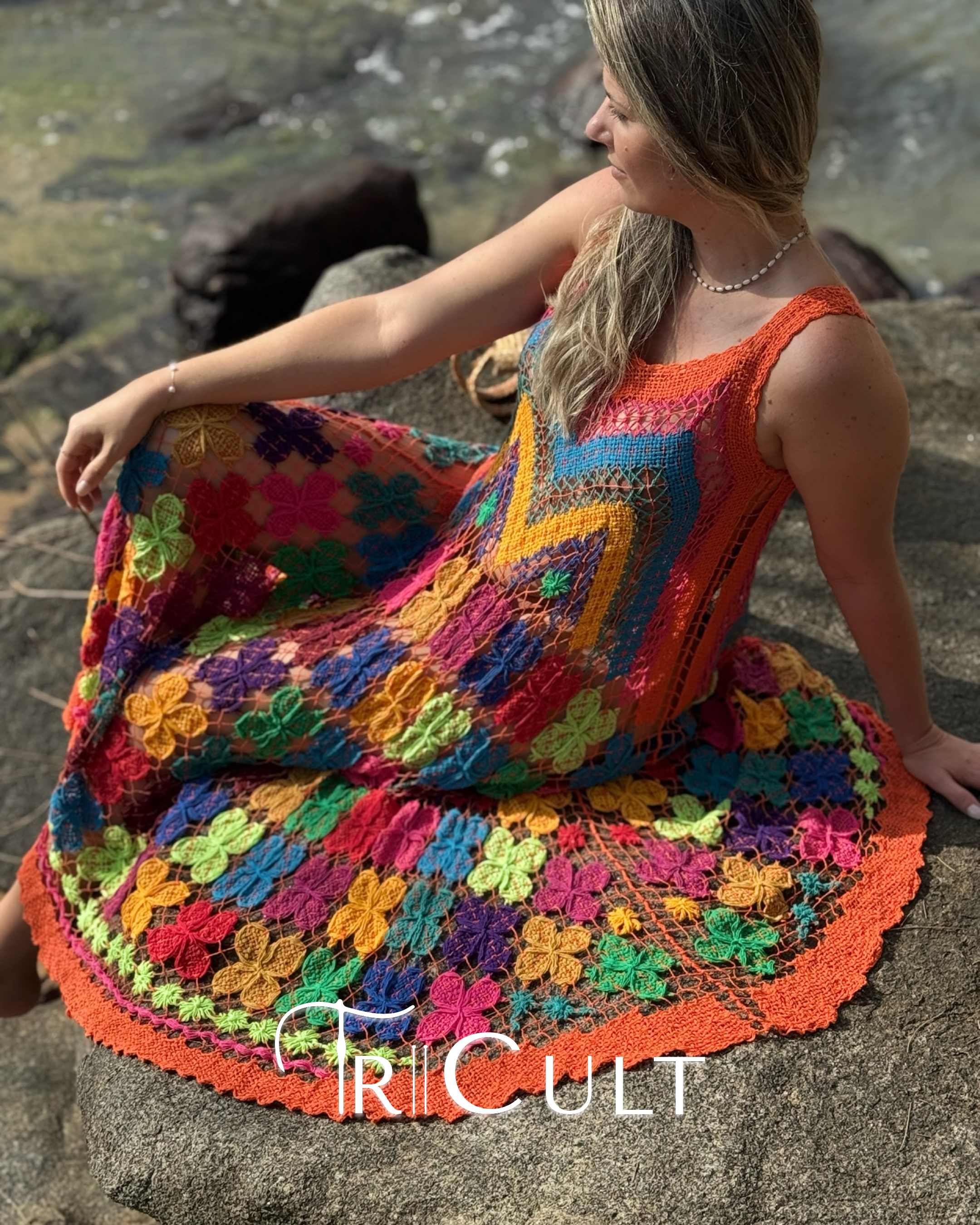 Vestido Renda Filé Florescer